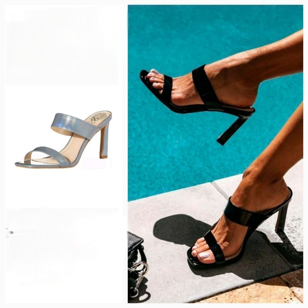 Vince Camuto Brisstol Strappy Square Toe Blue Iridescent Sandal Size 11 NEW